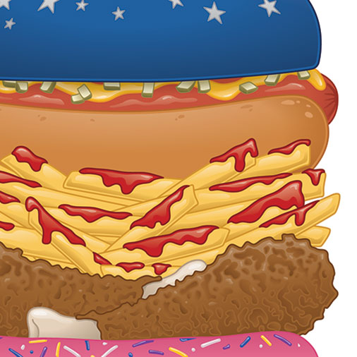 "America the Hungry" Digital Illustration Close-Up