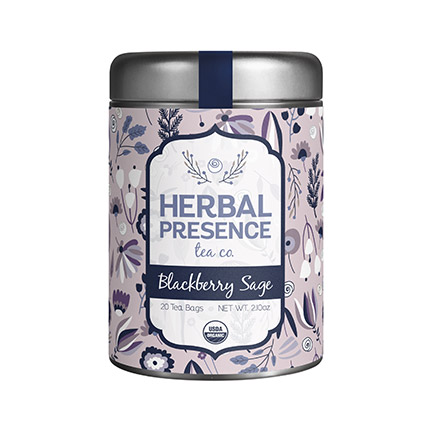 Herbal Presence Tea Blackberry Sage Label Design