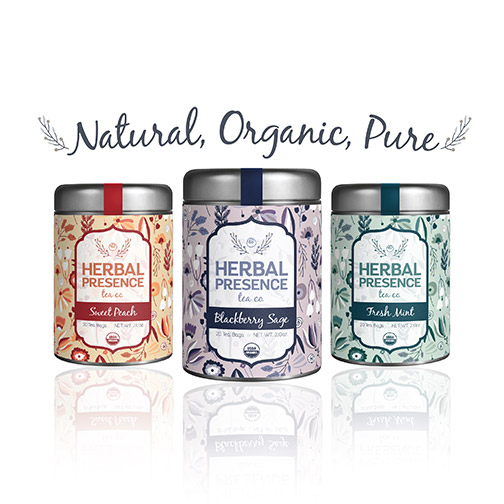 Herbal Presence Tea Label Design Series
