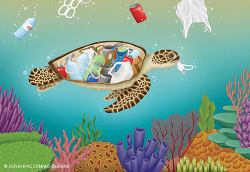 'Plastic Ocean' Digital Illustration